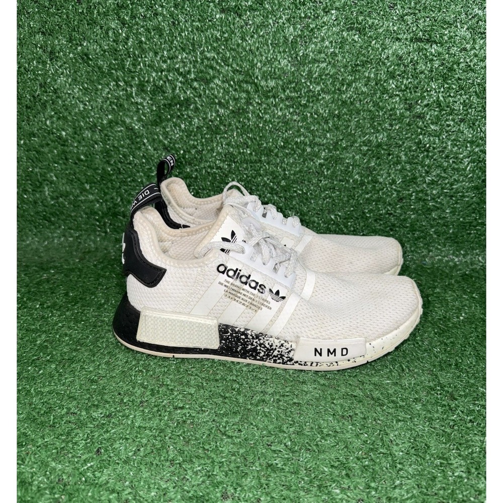 adidas NMD_R1 Women 6.5 Men 5 White Speckled Running Shoes Boost Sneakers GX5090